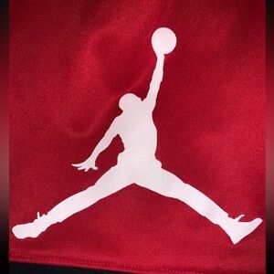 Jordan Red Athletic Shorts with Iconic Logo